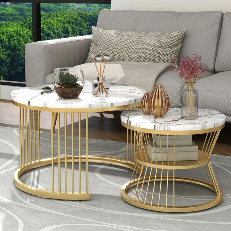Pair sets of center tables.