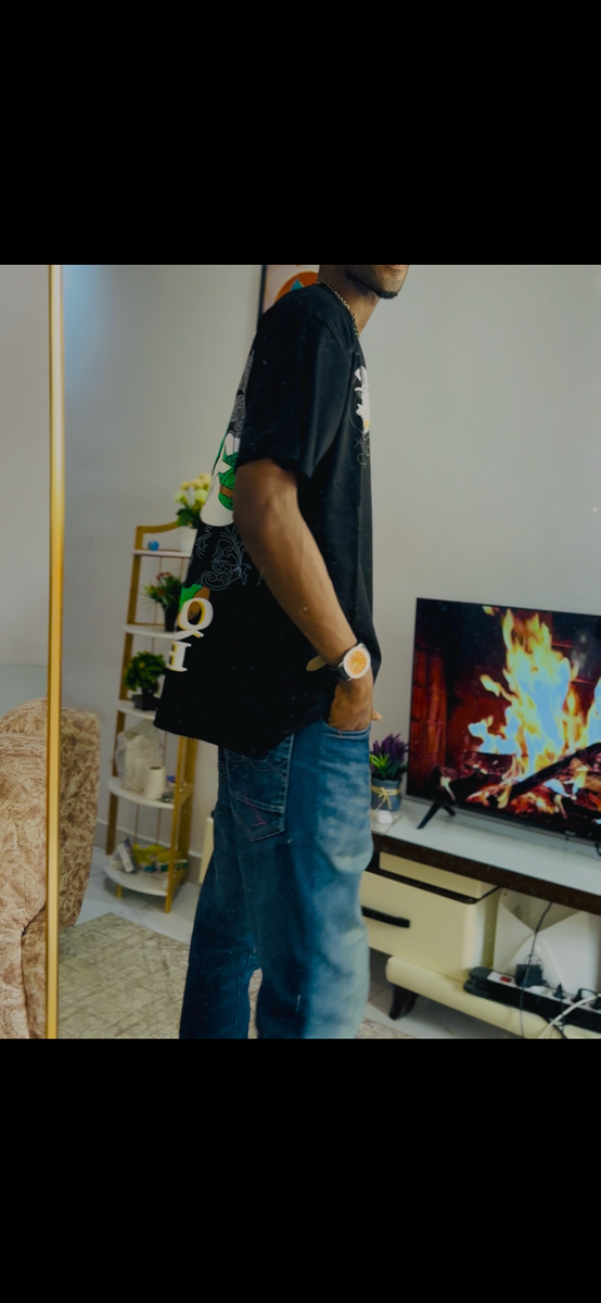 T-shirt noir oversise