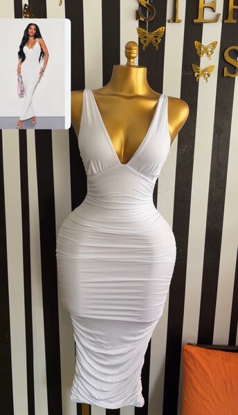 Robe longue moulante blanche