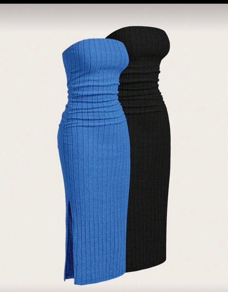 Robe en tricot sans bretelles