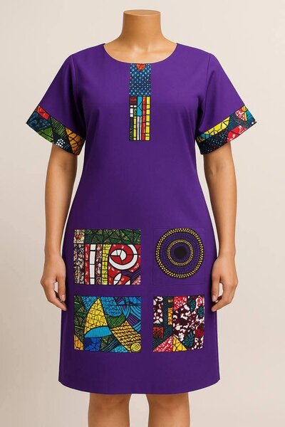 Robe ethnique avec motifs colorés