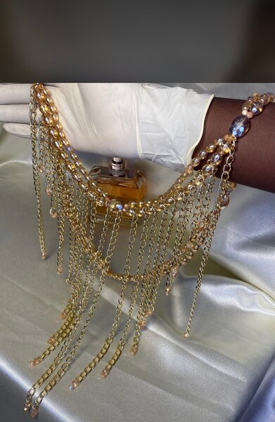 Collier à Pampilles Dorées Étincelantes