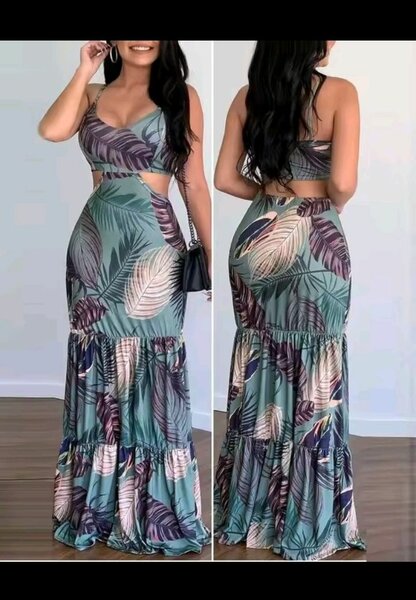 Robe longue tropicale été femme
