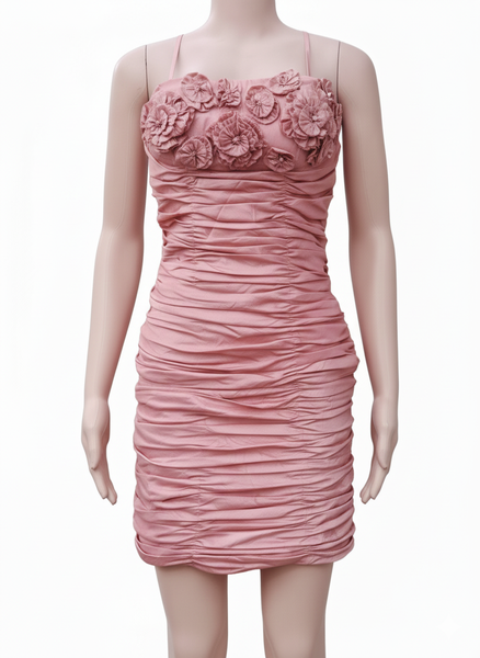 Robe bras mince fleurie rose