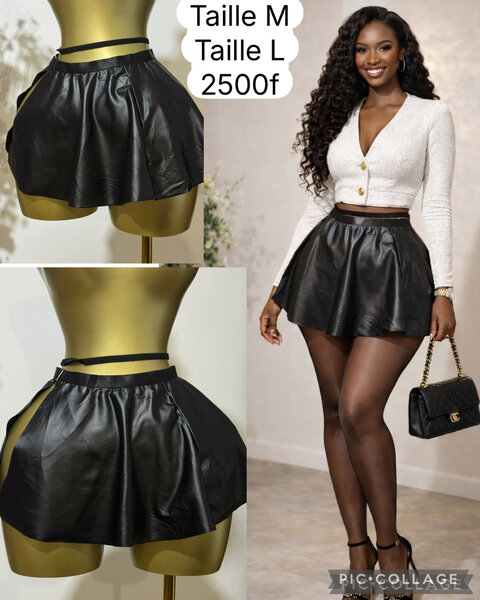 Jupe évasée en similicuir