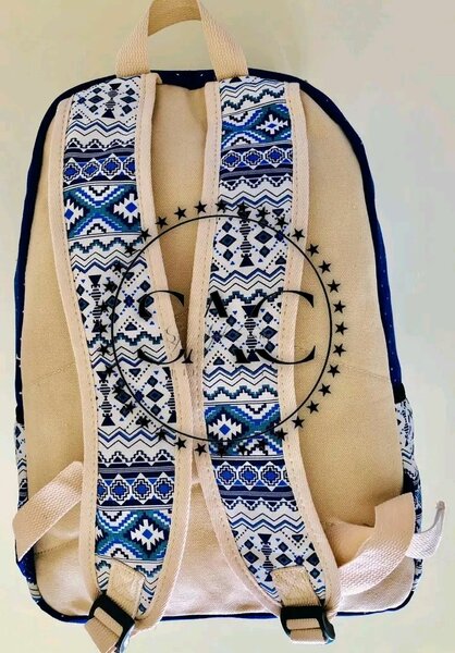 Sac à dos ethnique bleu