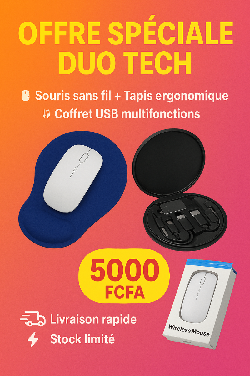 Pack Souris Sans Fil + Kit USB