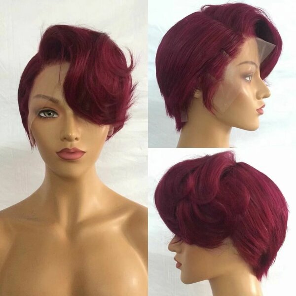 Human hair pixie wig