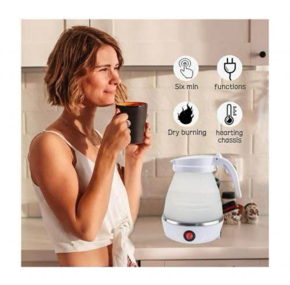 Bouilloire en silicone pliable