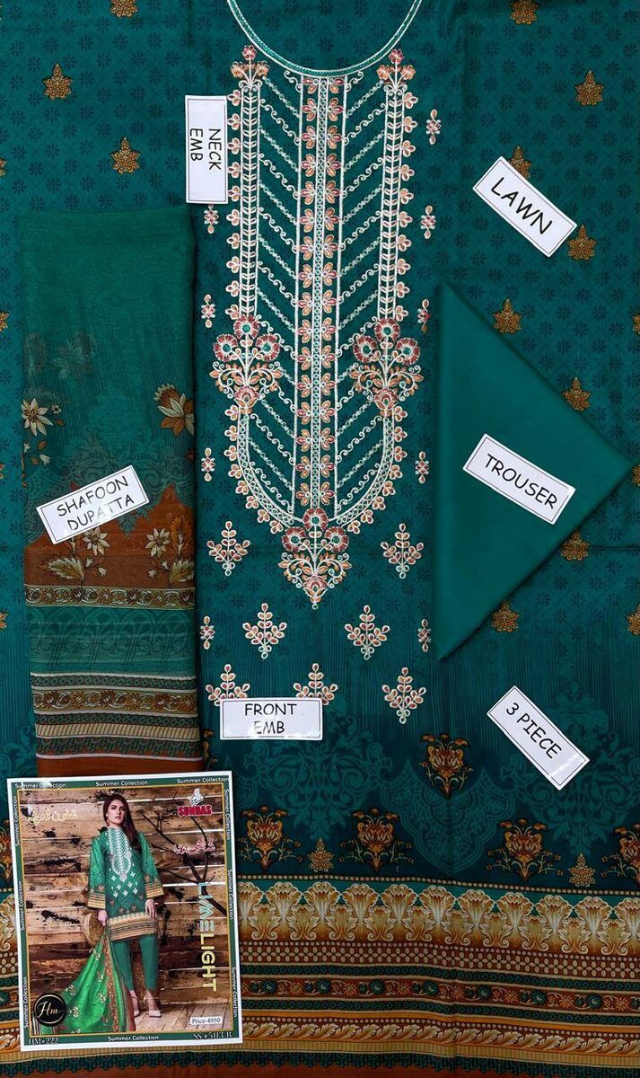 Printed lawn suit