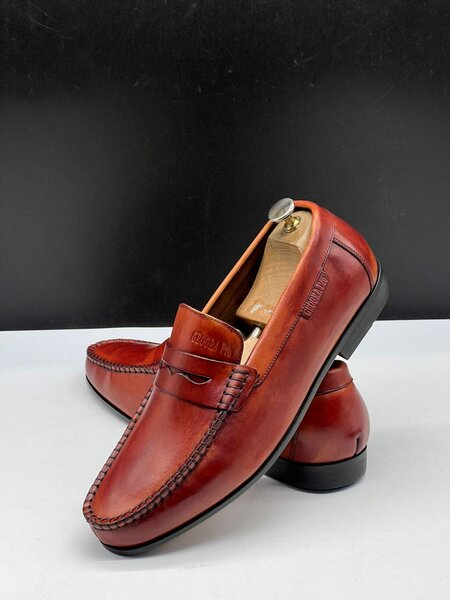 Mocassins en cuir marron homme