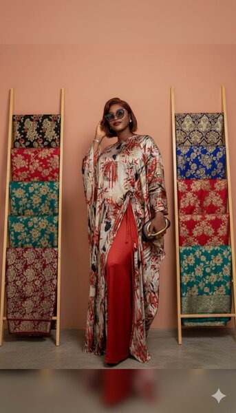 Caftan Floral Élégant Femme