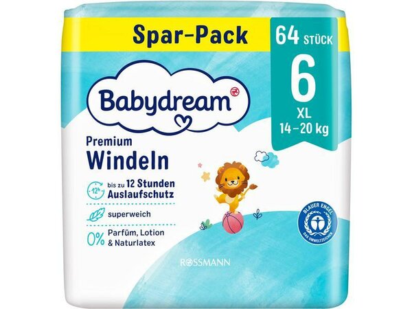 Couches Babydream XL 64 pièces