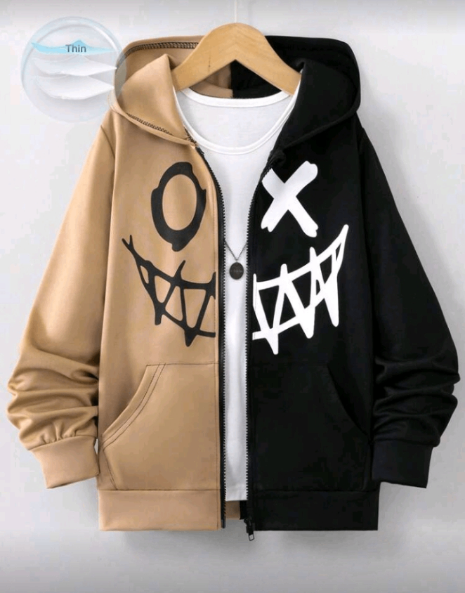 Veste Bicolore à Capuche