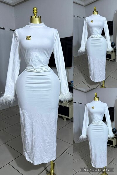 Robe élégante avec fente haute