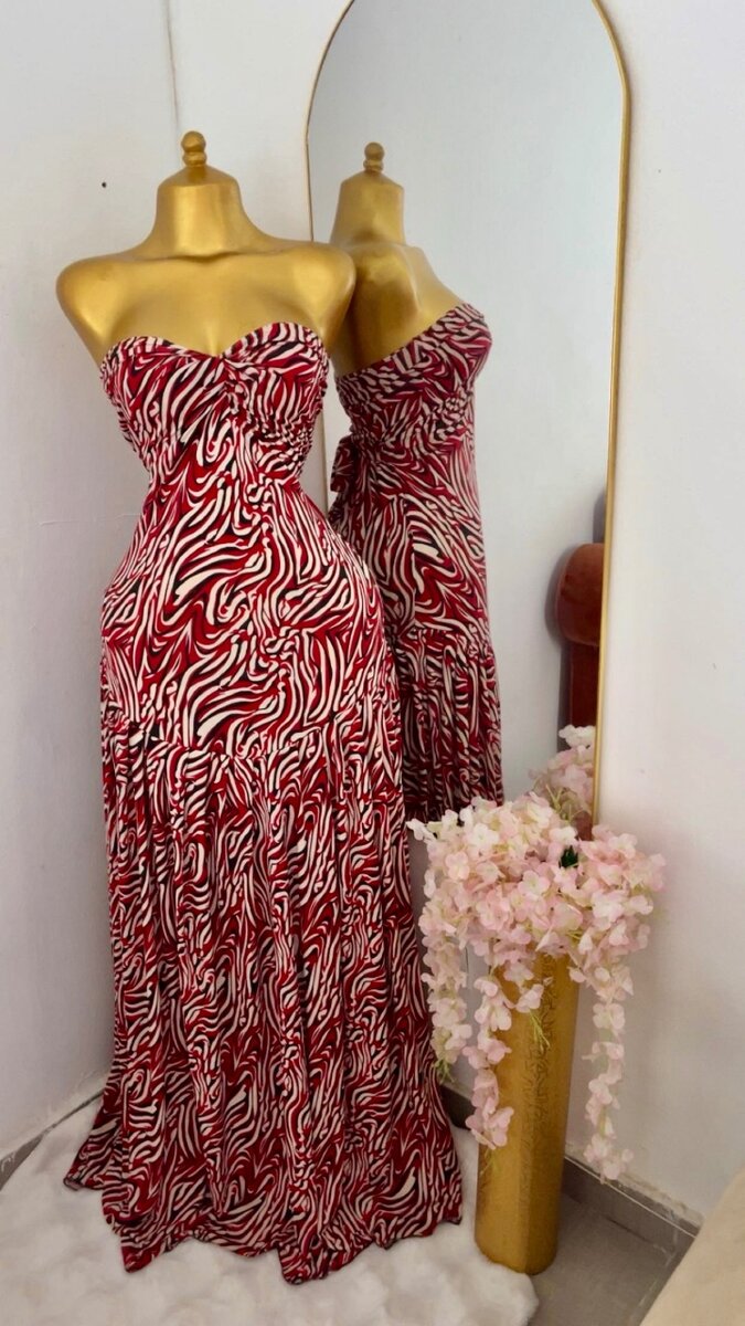 Robe longue avec imprimé zébré