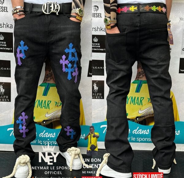 Jeans noirs tendance pour hommes