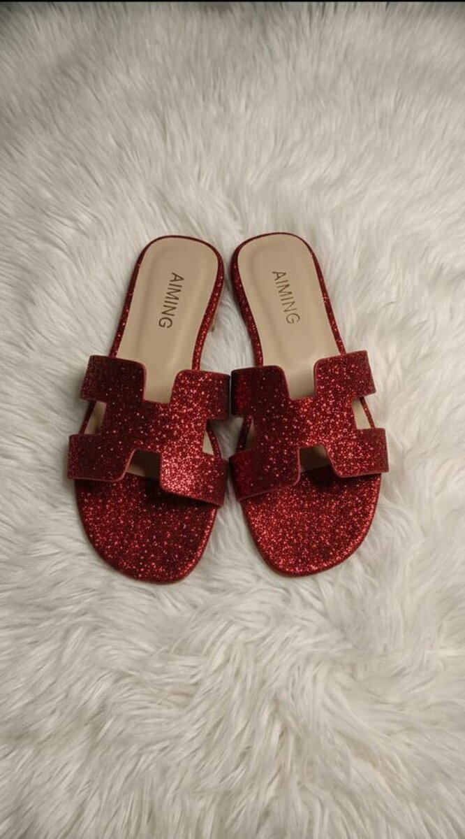 Sandales plates à paillettes