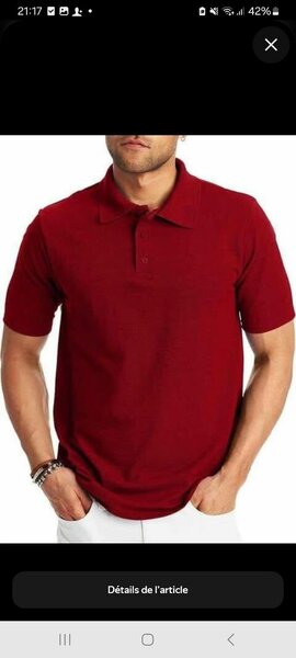 Polo rouge élégant homme