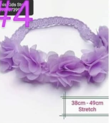 Baby Girls' Purple, Elastic,Floral Headband 