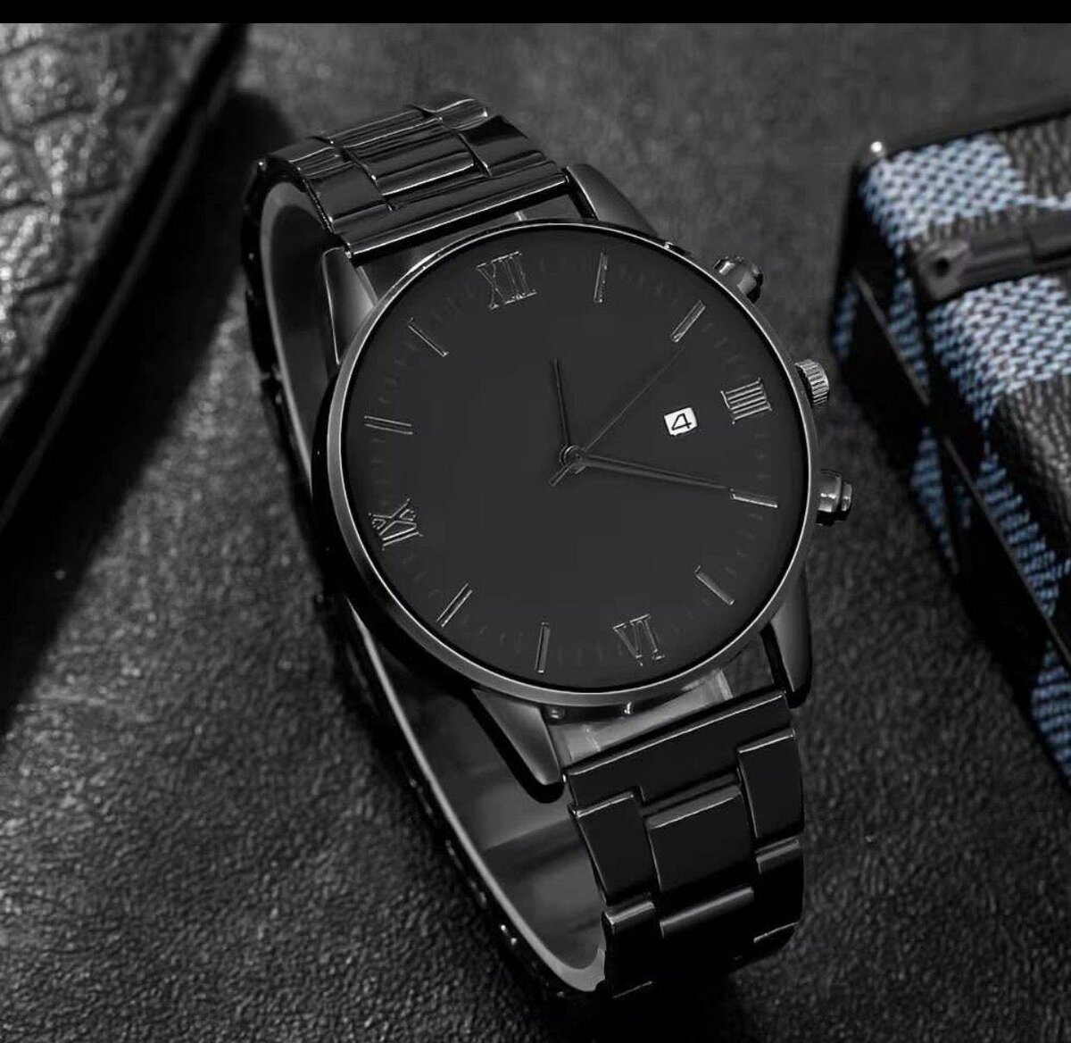 Ensemble Montre et Bijoux Noir