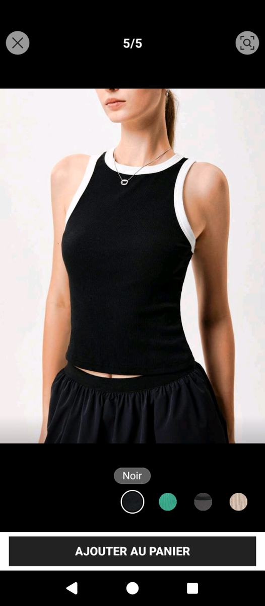 Débardeur noir femme