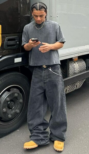 T-shirt oversize en denim gris