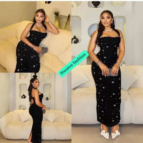 Robe Noire Étoilée Élegante