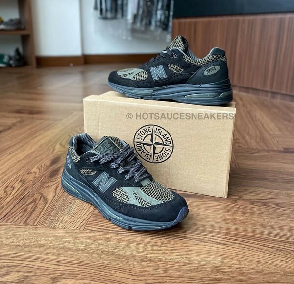 new balance 991 stone island