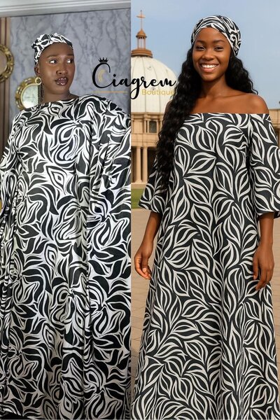 Robe long fluide imprimée