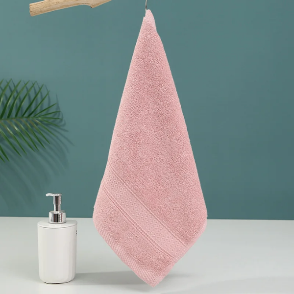 Serviette en coton doux rose