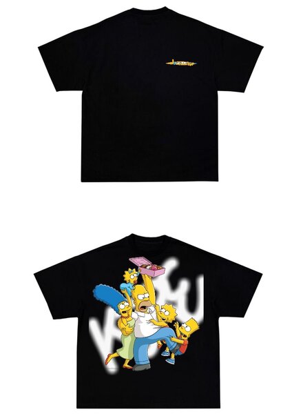 T-shirt noire famille animée