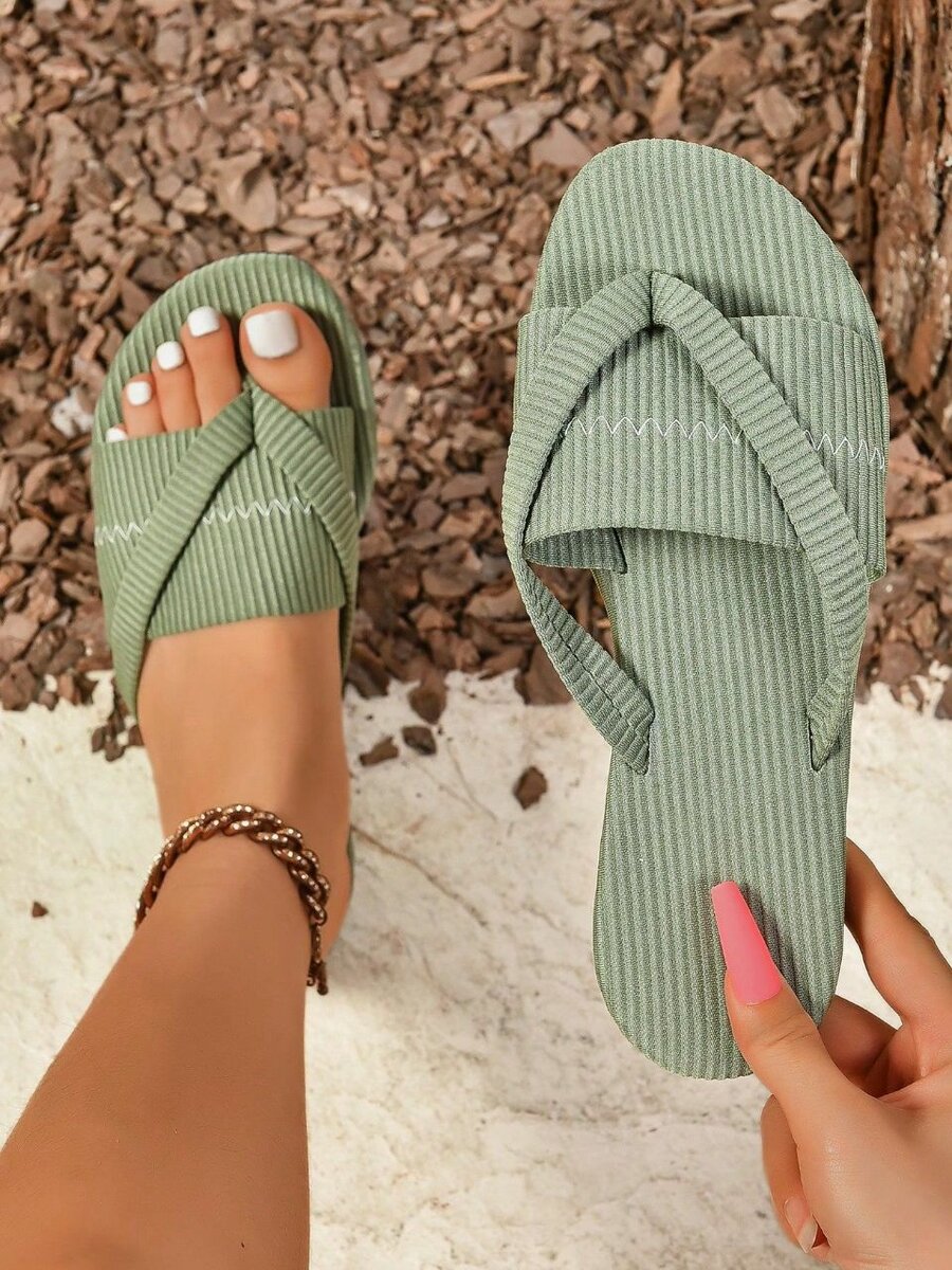 Rhinestone slide sandals