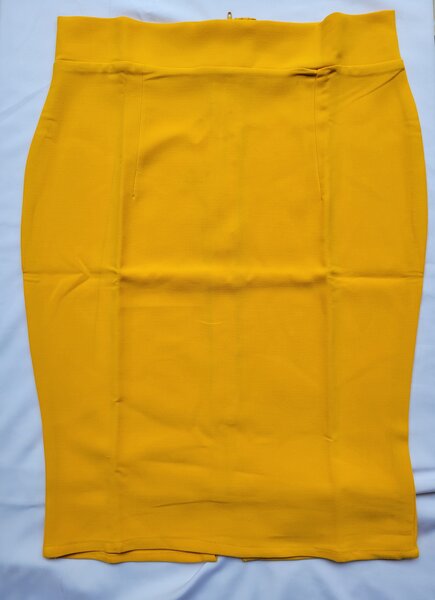 Jupe crayon jaune moutarde