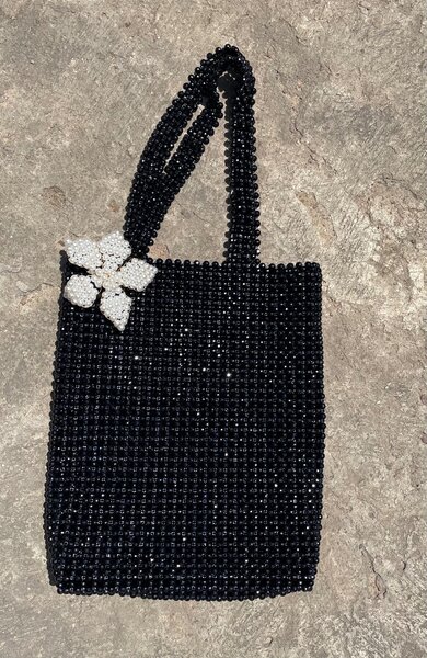 Beaded tote bag