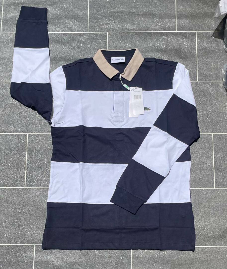 Polo rayé à manches longues homme