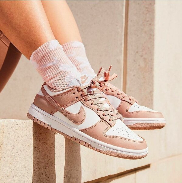 Baskets en cuir rose femme