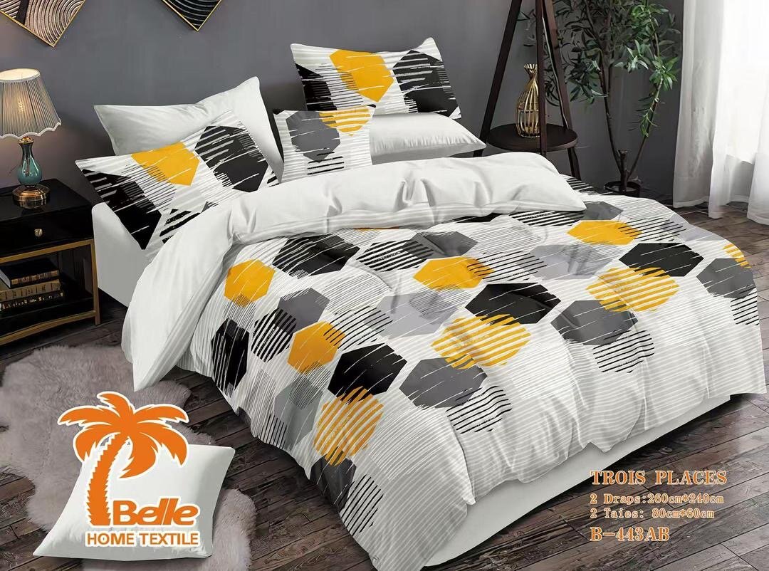 Drap de lit à motif  3p coton