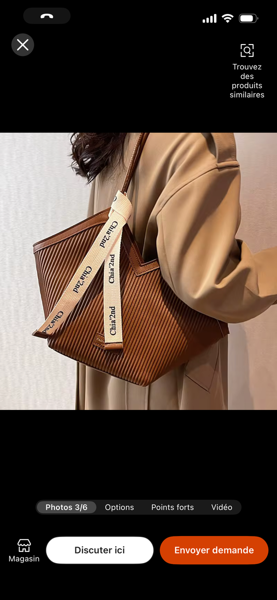 Sac à main en cuir plissé