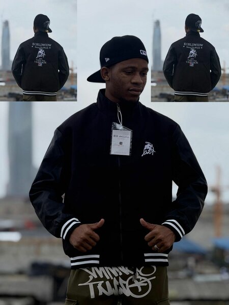 Veste noire unisex streetwear