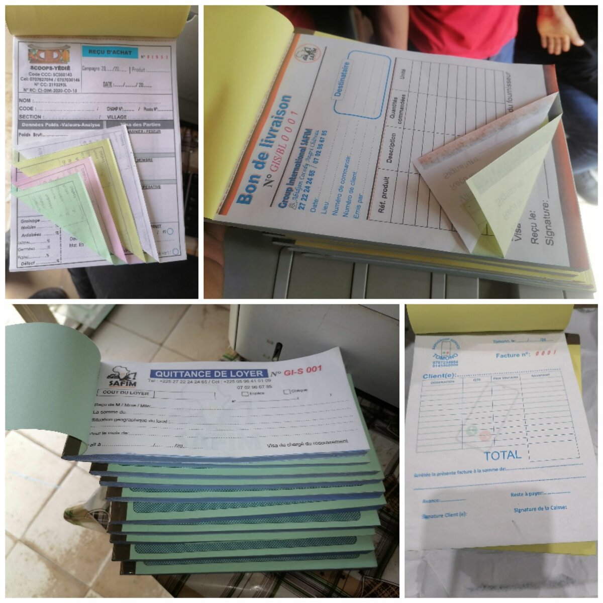 CONFECTION DE CARNETS DE REÇUS...