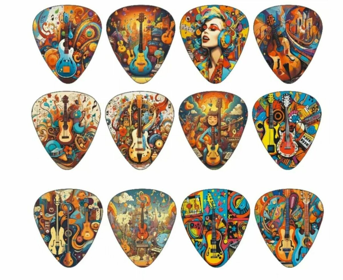 12Médiators Guitare Artistique