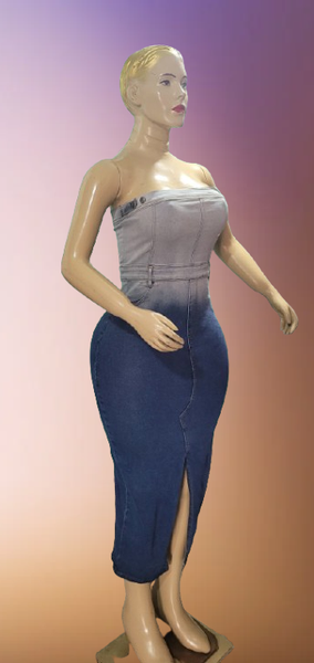 Robe élégante en denim dégradé