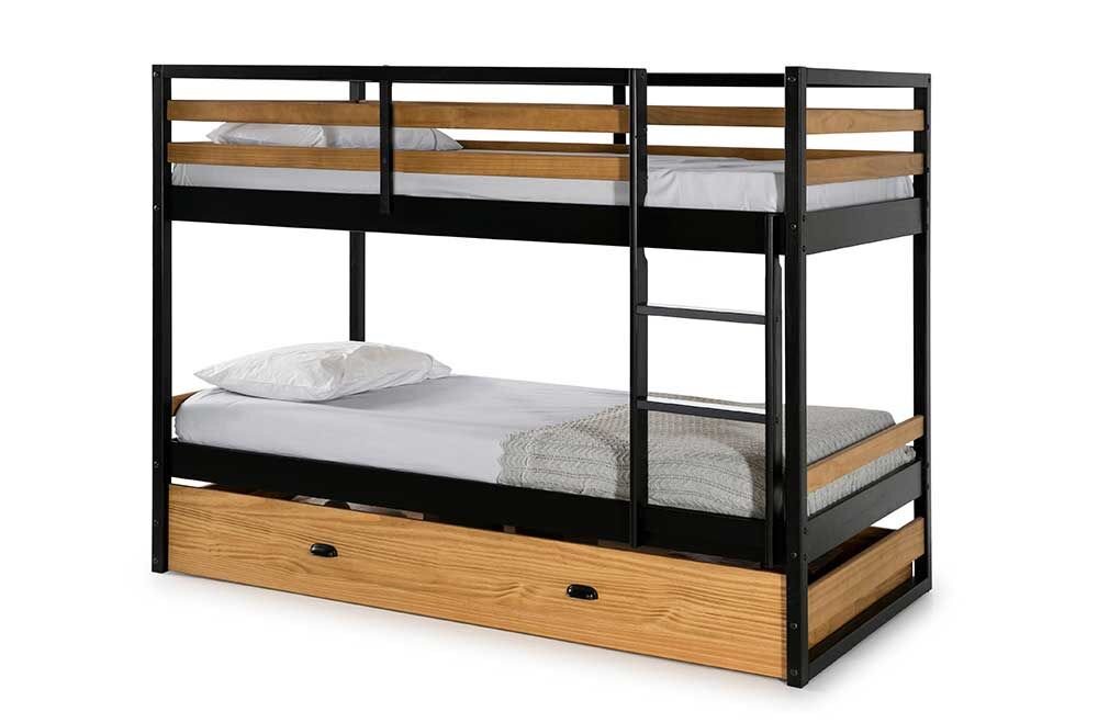 Lit superposé en bois et métal