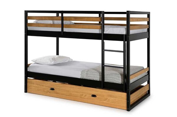 Lit superposé en bois et métal