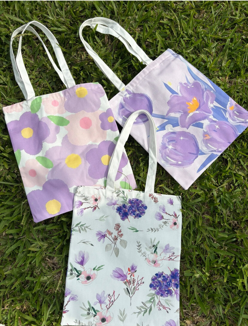 Sacs en toile imprimée fleurie