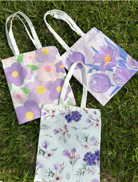 Sacs en toile imprimée fleurie