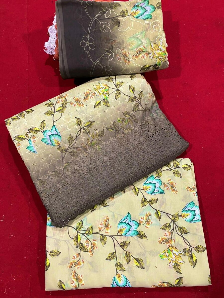 Chikenkari swiss lawn 11colours available dc free