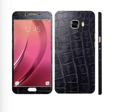 Samsung Galaxy C5 Black Crocodile Leather Texture Mobile Skin