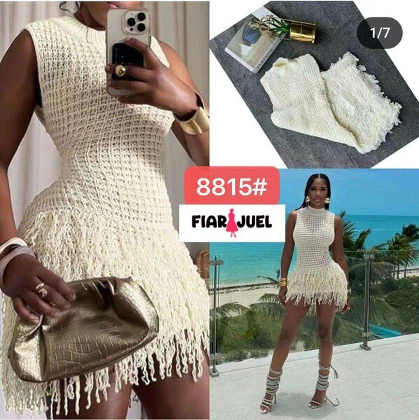 Robe Tricot Blanche Élégante